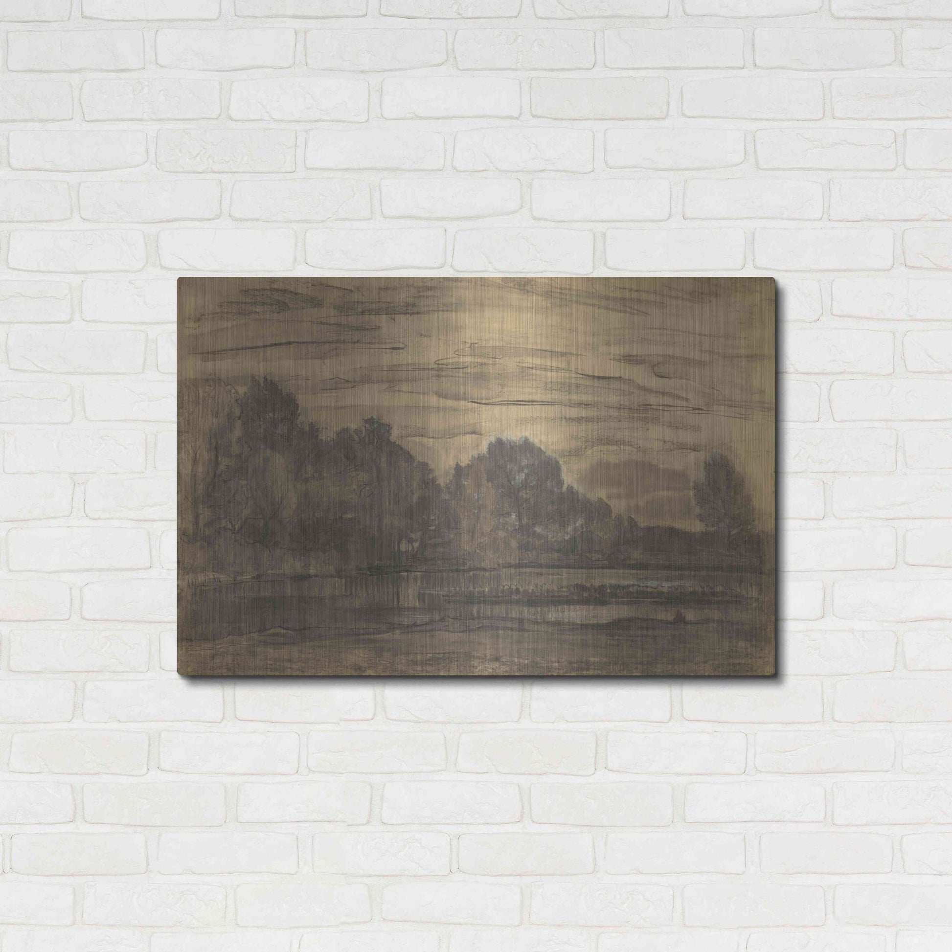 Luxe Metal Art 'Fen near Saasveld CA, 1907' by Piet Mondrian, Metal Wall Art,36x24