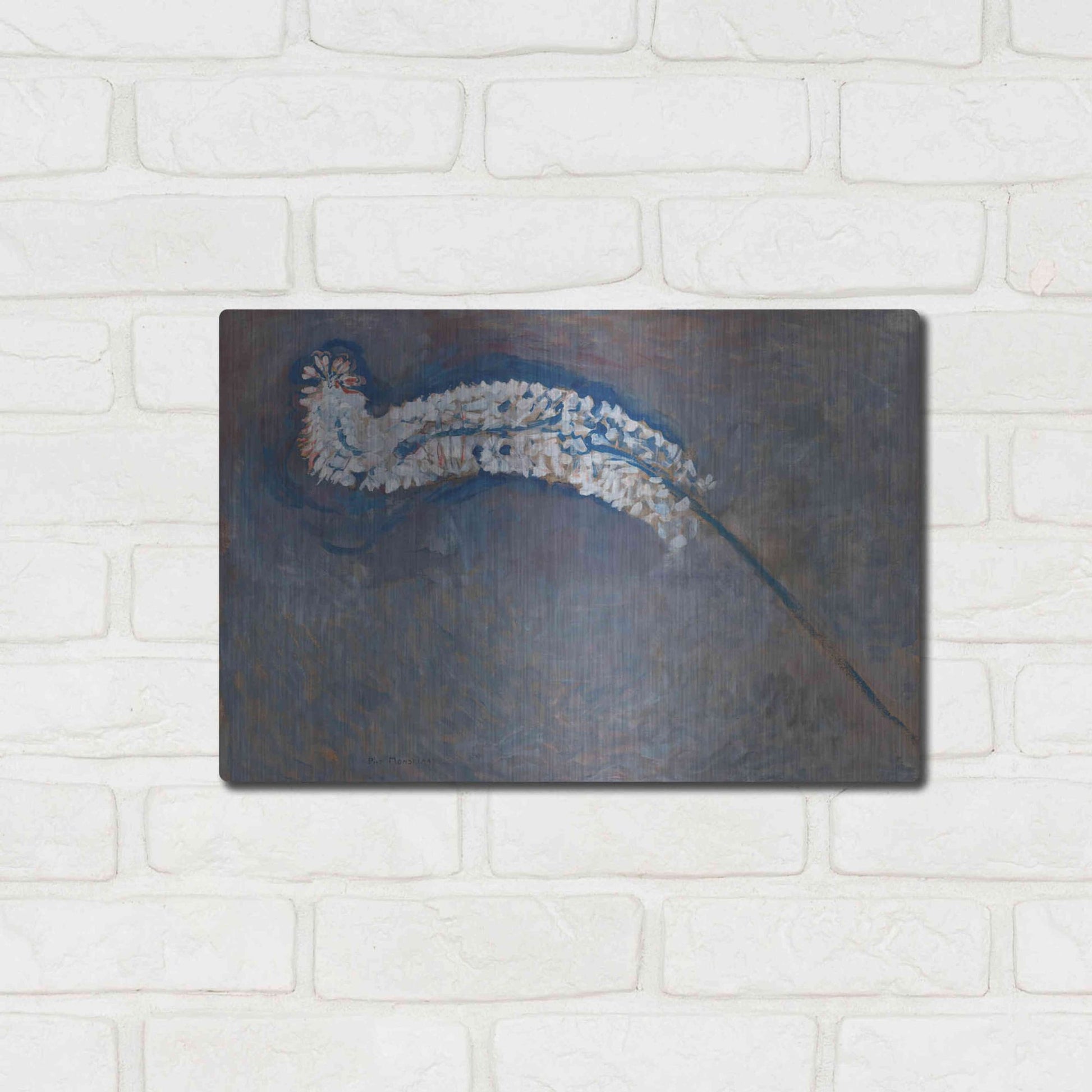 Luxe Metal Art 'Foxtail Lily' by Piet Mondrian, Metal Wall Art,16x12