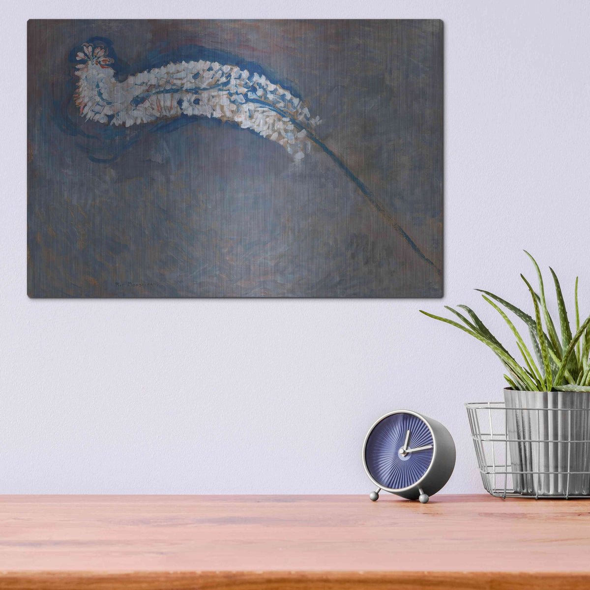Luxe Metal Art 'Foxtail Lily' by Piet Mondrian, Metal Wall Art,16x12