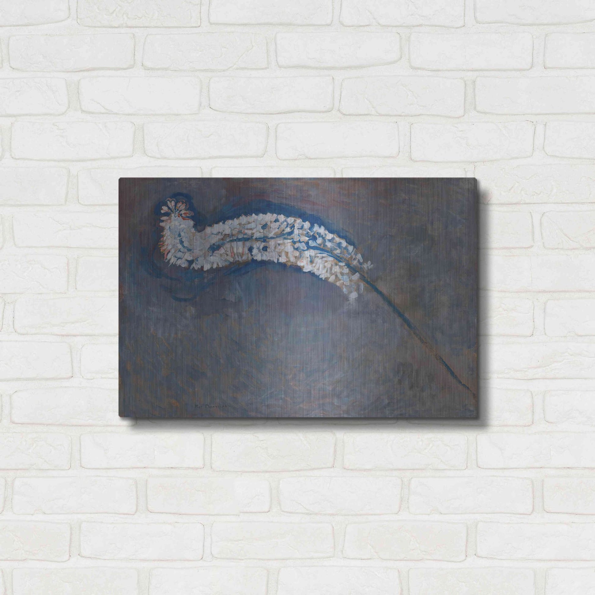 Luxe Metal Art 'Foxtail Lily' by Piet Mondrian, Metal Wall Art,24x16