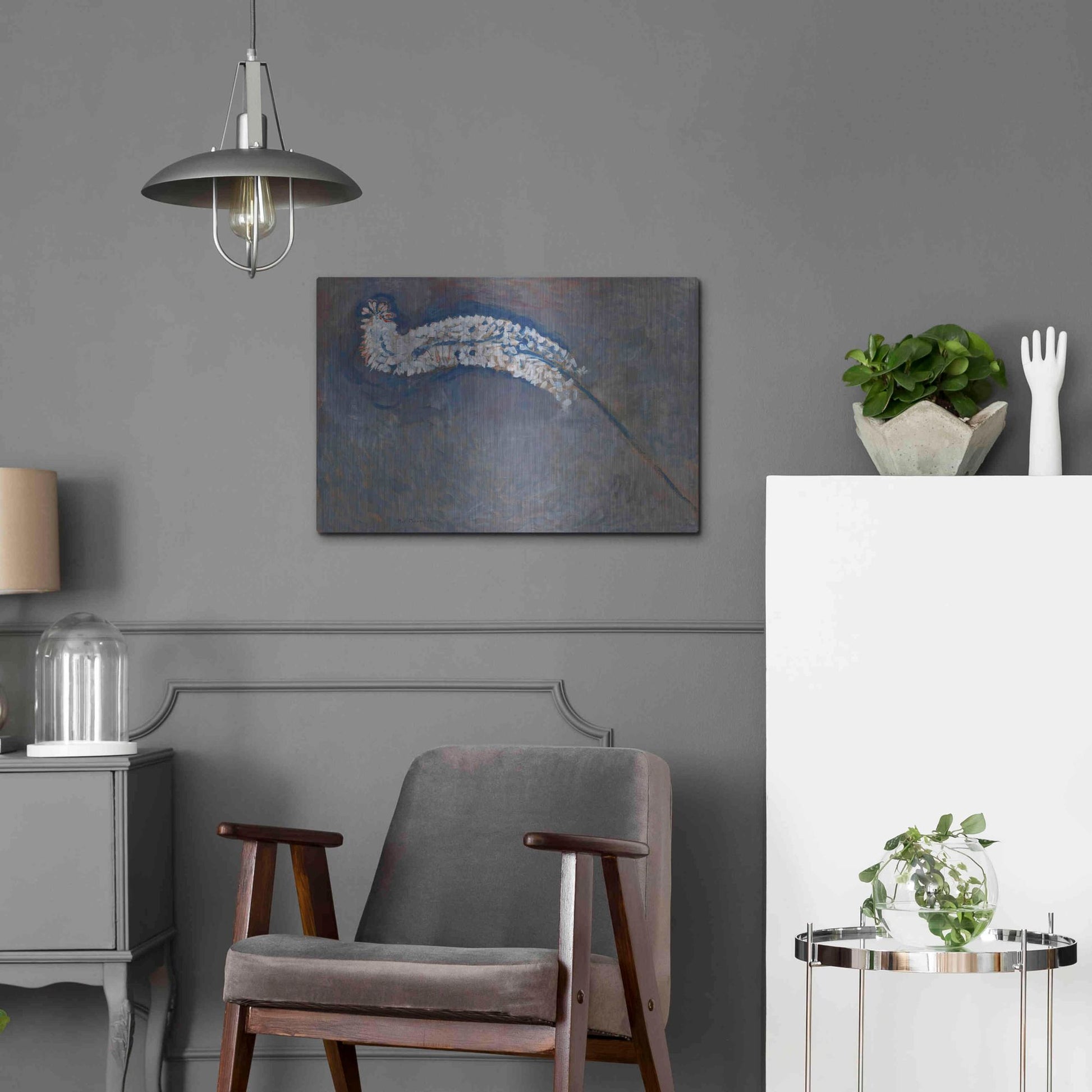 Luxe Metal Art 'Foxtail Lily' by Piet Mondrian, Metal Wall Art,24x16