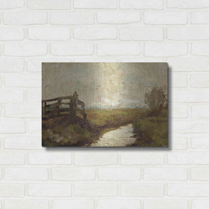 Luxe Metal Art 'Irrigation Ditch with Wood Gate at Left, 1894-1895' by Piet Mondrian, Metal Wall Art,24x16