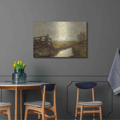 Luxe Metal Art 'Irrigation Ditch with Wood Gate at Left, 1894-1895' by Piet Mondrian, Metal Wall Art,36x24