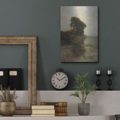 Luxe Metal Art 'Landzicht Farm under Light Blue Sky, 1906' by Piet Mondrian, Metal Wall Art,12x16