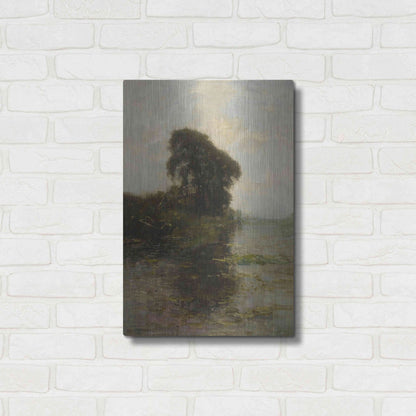 Luxe Metal Art 'Landzicht Farm under Light Blue Sky, 1906' by Piet Mondrian, Metal Wall Art,16x24