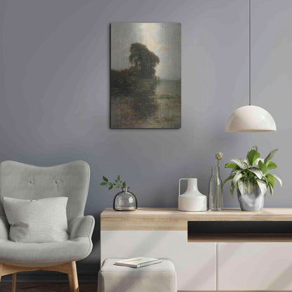 Luxe Metal Art 'Landzicht Farm under Light Blue Sky, 1906' by Piet Mondrian, Metal Wall Art,16x24