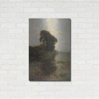 Luxe Metal Art 'Landzicht Farm under Light Blue Sky, 1906' by Piet Mondrian, Metal Wall Art,24x36