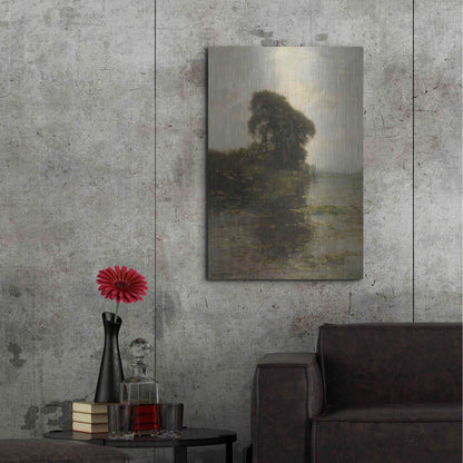 Luxe Metal Art 'Landzicht Farm under Light Blue Sky, 1906' by Piet Mondrian, Metal Wall Art,24x36