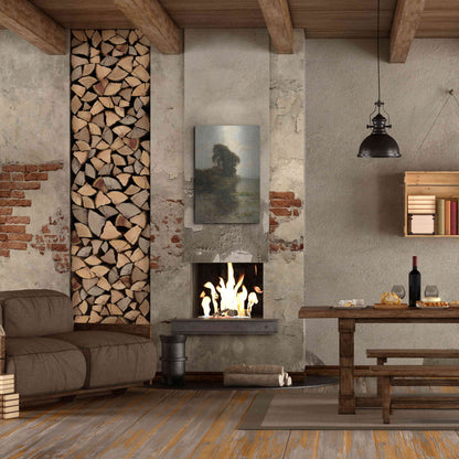 Luxe Metal Art 'Landzicht Farm under Light Blue Sky, 1906' by Piet Mondrian, Metal Wall Art,24x36