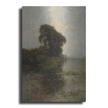 Luxe Metal Art 'Landzicht Farm under Light Blue Sky, 1906' by Piet Mondrian, Metal Wall Art