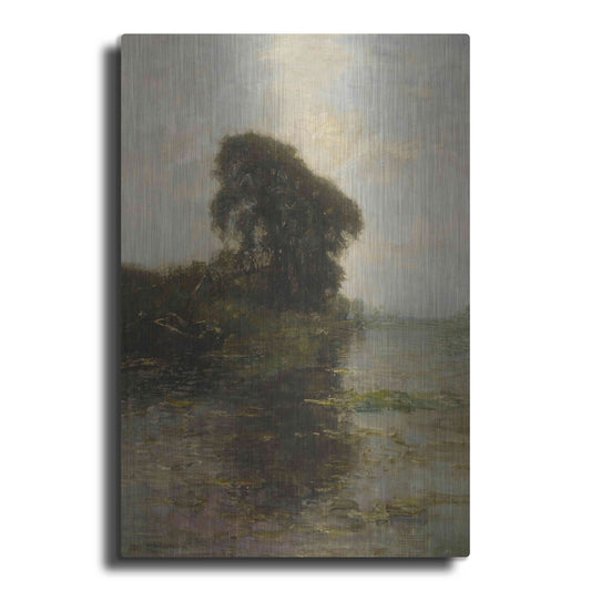 Luxe Metal Art 'Landzicht Farm under Light Blue Sky, 1906' by Piet Mondrian, Metal Wall Art