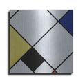 Luxe Metal Art 'Lozenge Composition with Yellow, Black, Blue, Red, and Gray, 1921' by Piet Mondrian, Metal Wall Art