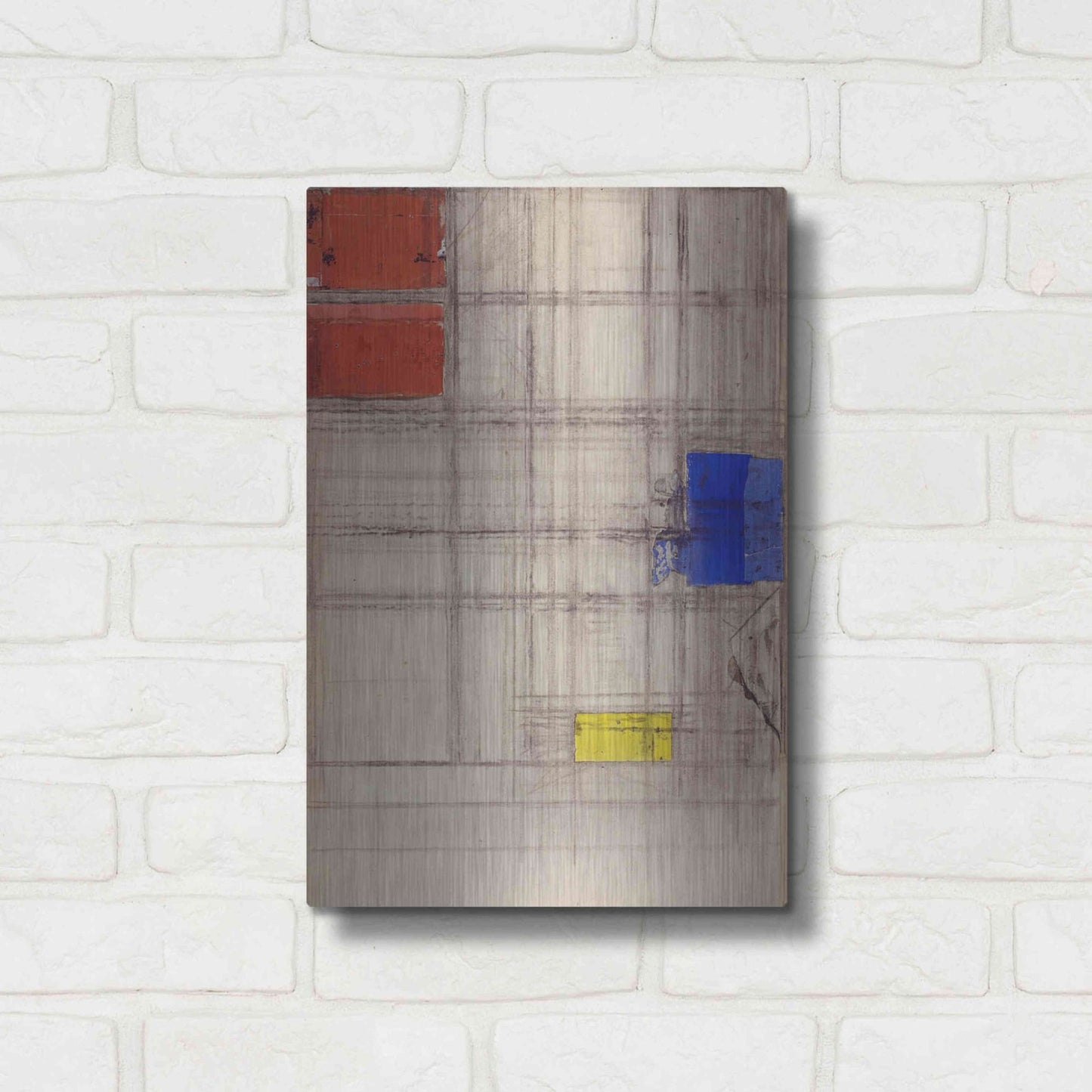 Luxe Metal Art 'Study for a Composition, 1940–1941' by Piet Mondrian, Metal Wall Art,12x16