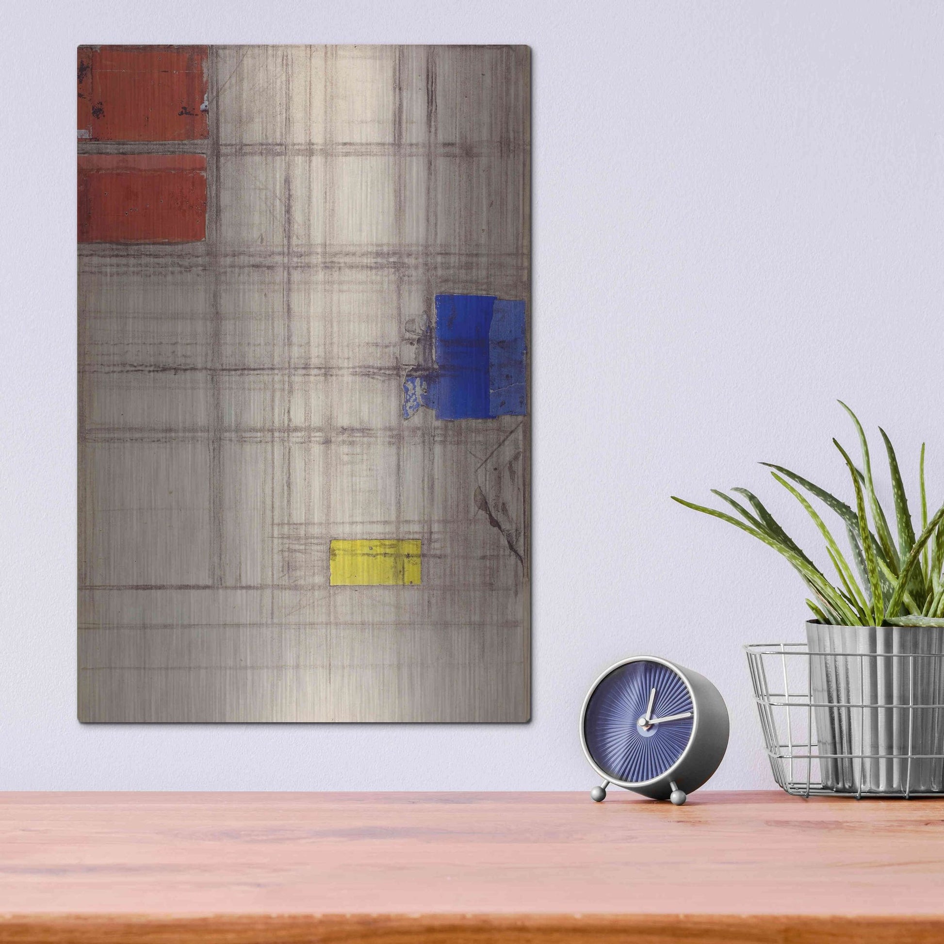 Luxe Metal Art 'Study for a Composition, 1940–1941' by Piet Mondrian, Metal Wall Art,12x16