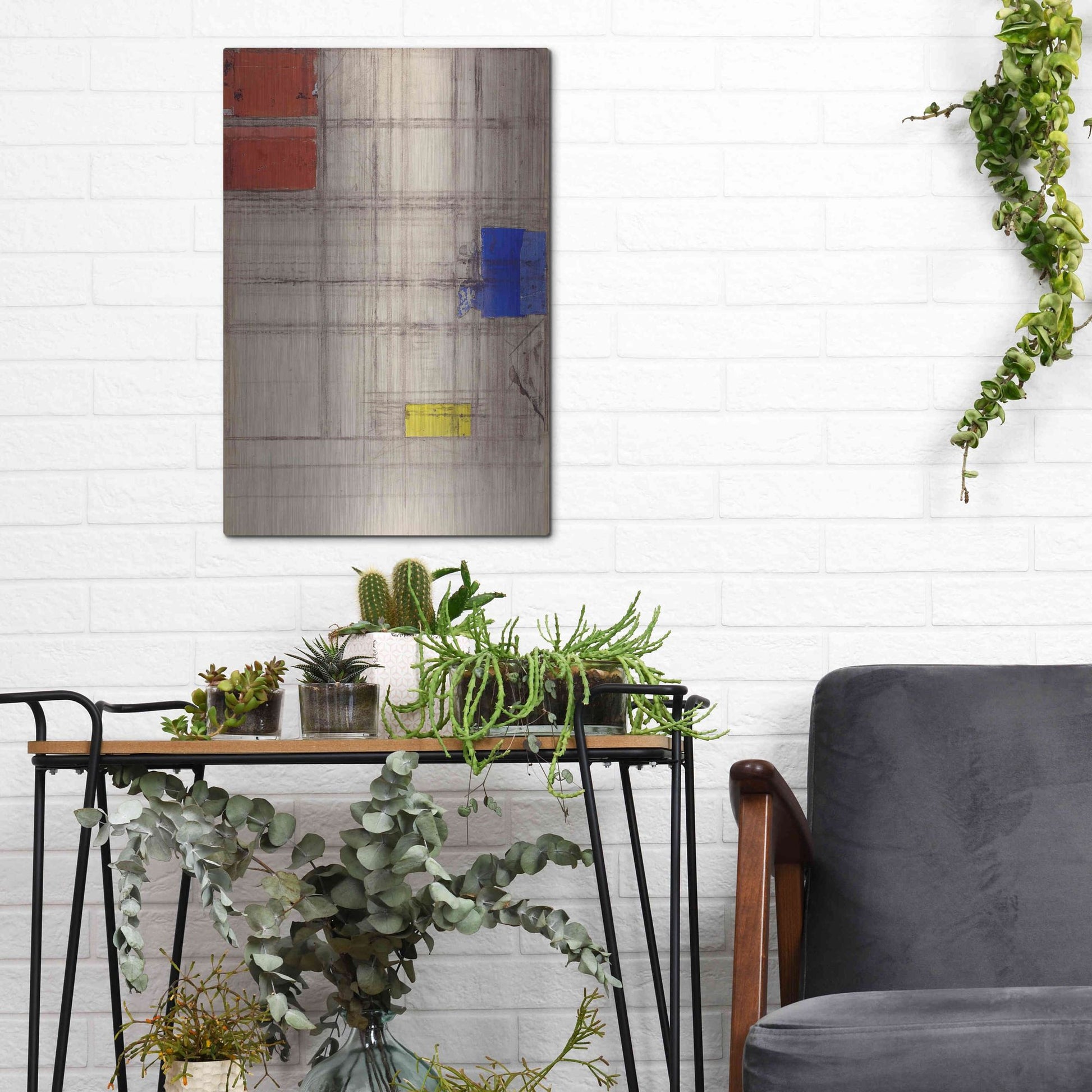 Luxe Metal Art 'Study for a Composition, 1940–1941' by Piet Mondrian, Metal Wall Art,12x16