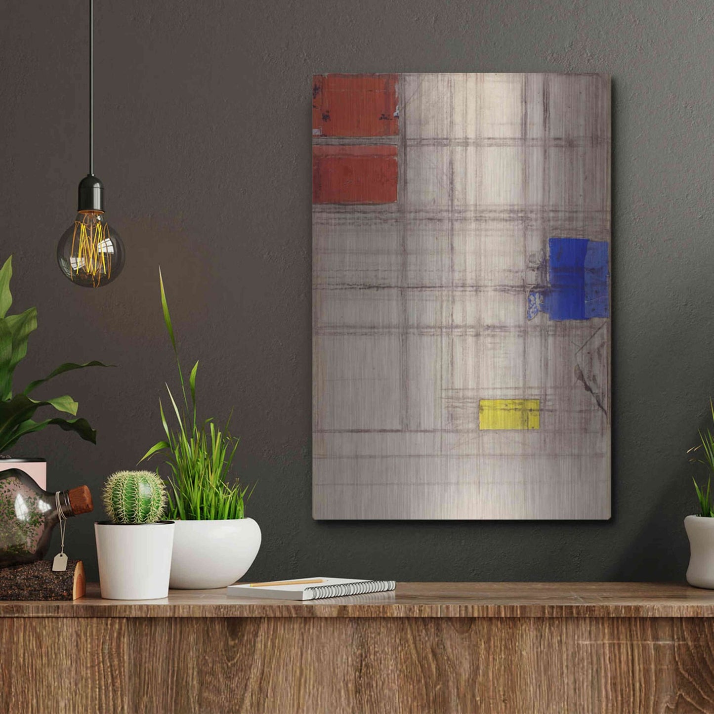 Luxe Metal Art 'Study for a Composition, 1940–1941' by Piet Mondrian, Metal Wall Art,12x16