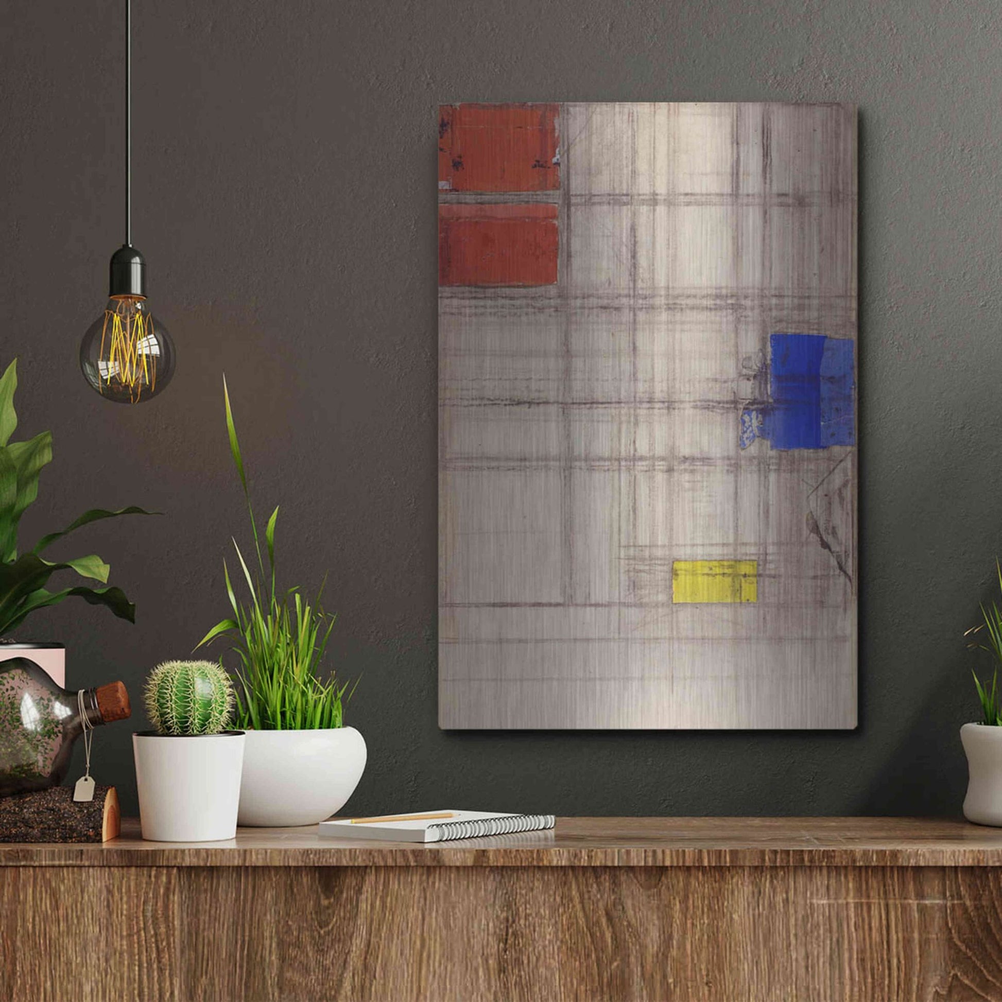 Luxe Metal Art 'Study for a Composition, 1940–1941' by Piet Mondrian, Metal Wall Art,12x16
