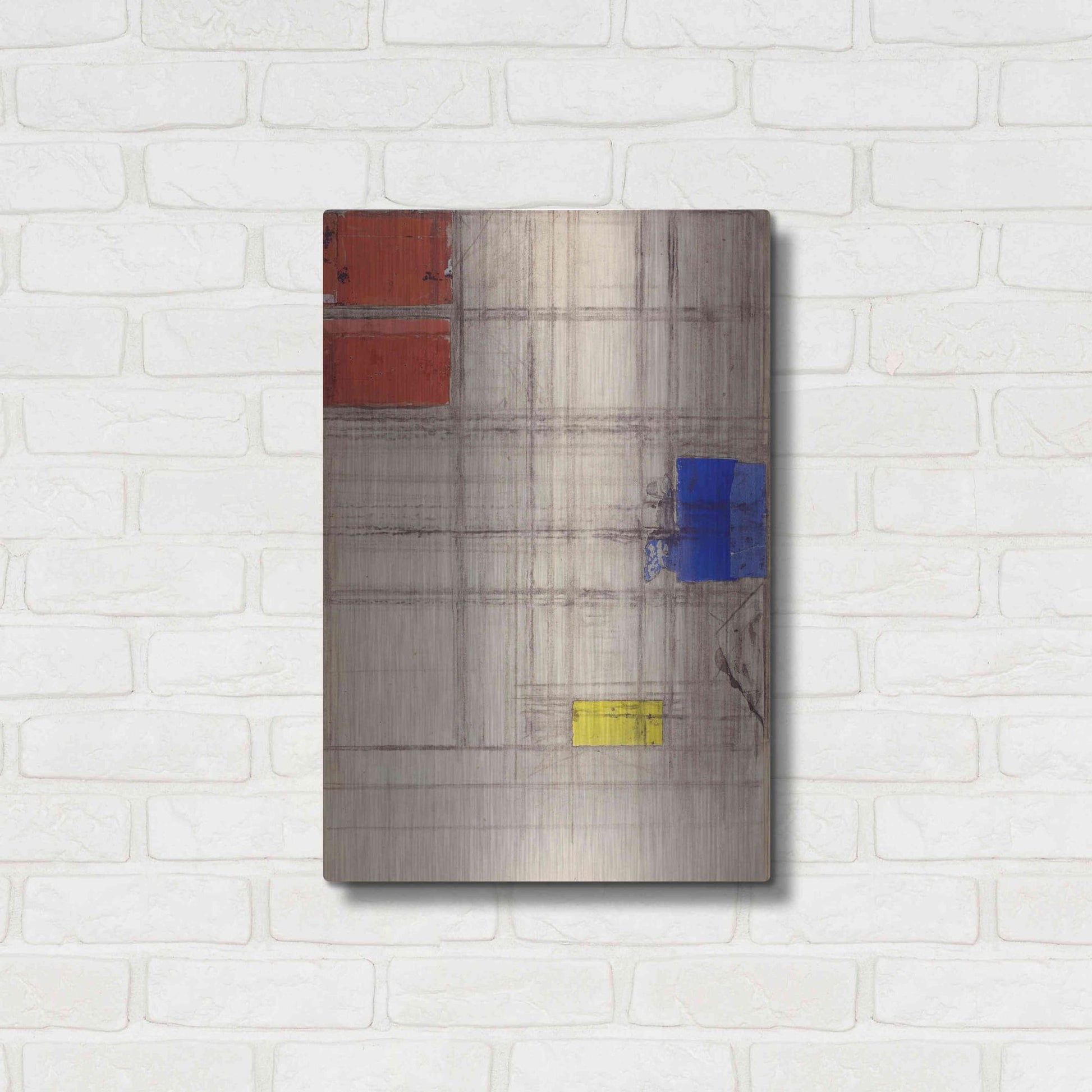 Luxe Metal Art 'Study for a Composition, 1940–1941' by Piet Mondrian, Metal Wall Art,16x24