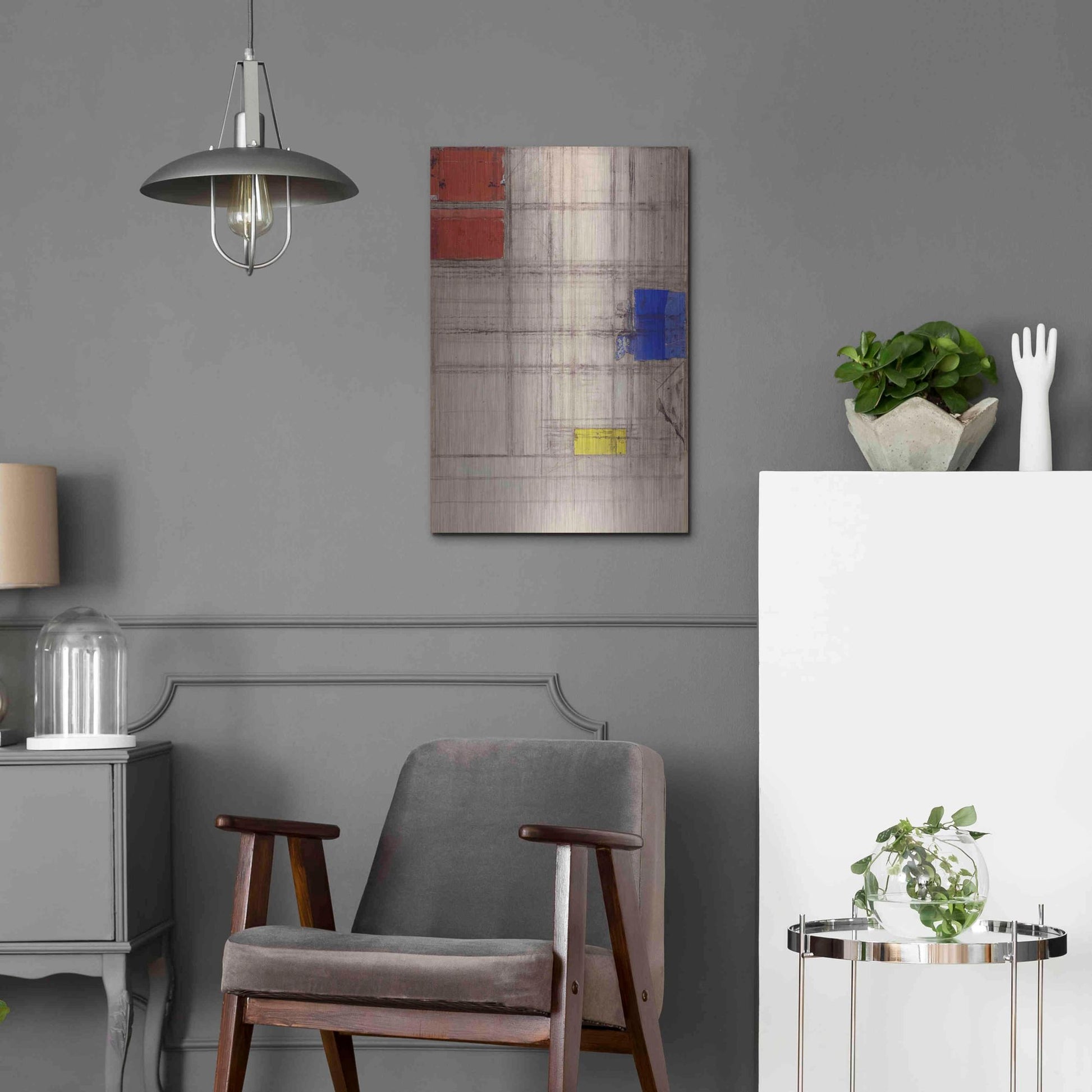 Luxe Metal Art 'Study for a Composition, 1940–1941' by Piet Mondrian, Metal Wall Art,16x24