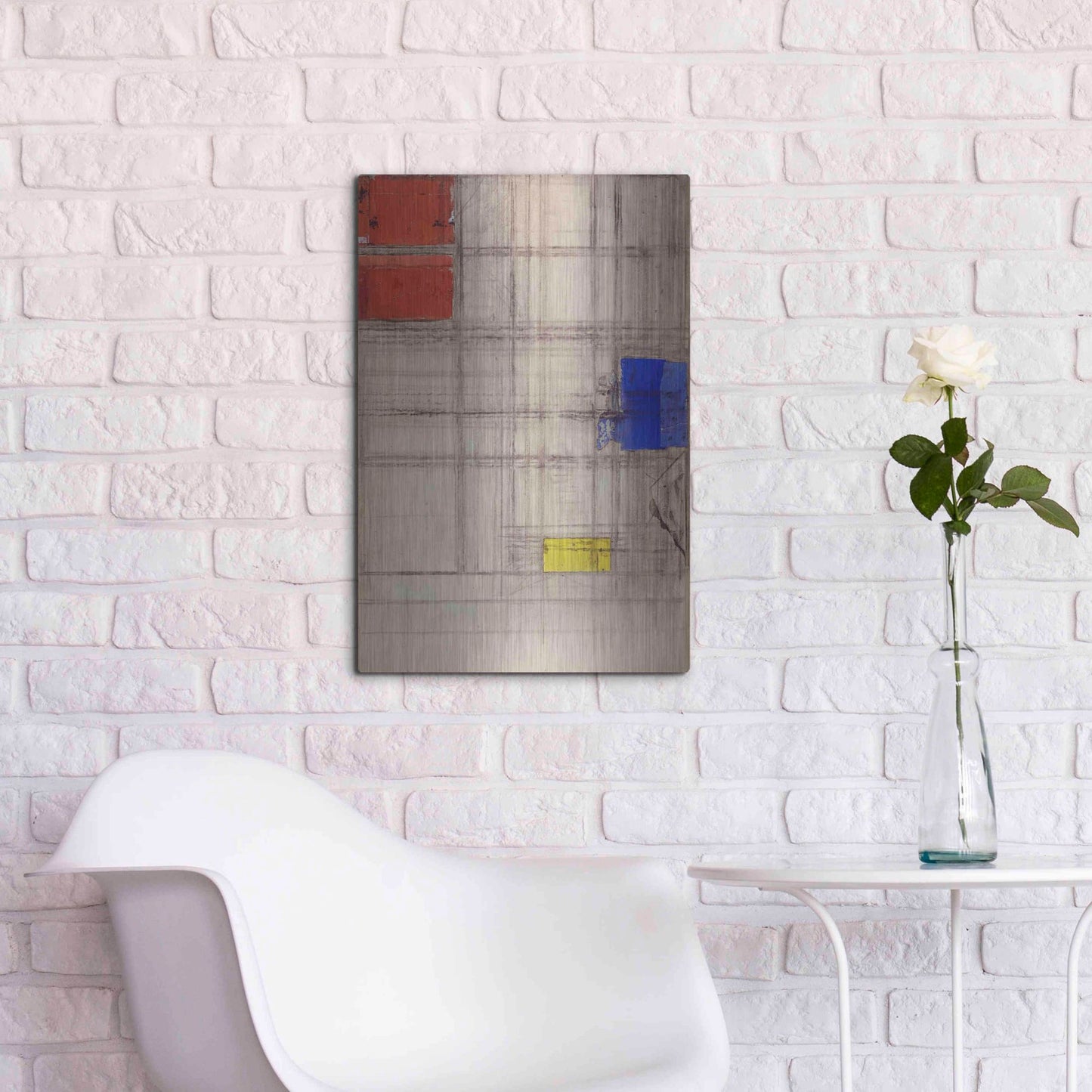 Luxe Metal Art 'Study for a Composition, 1940–1941' by Piet Mondrian, Metal Wall Art,16x24