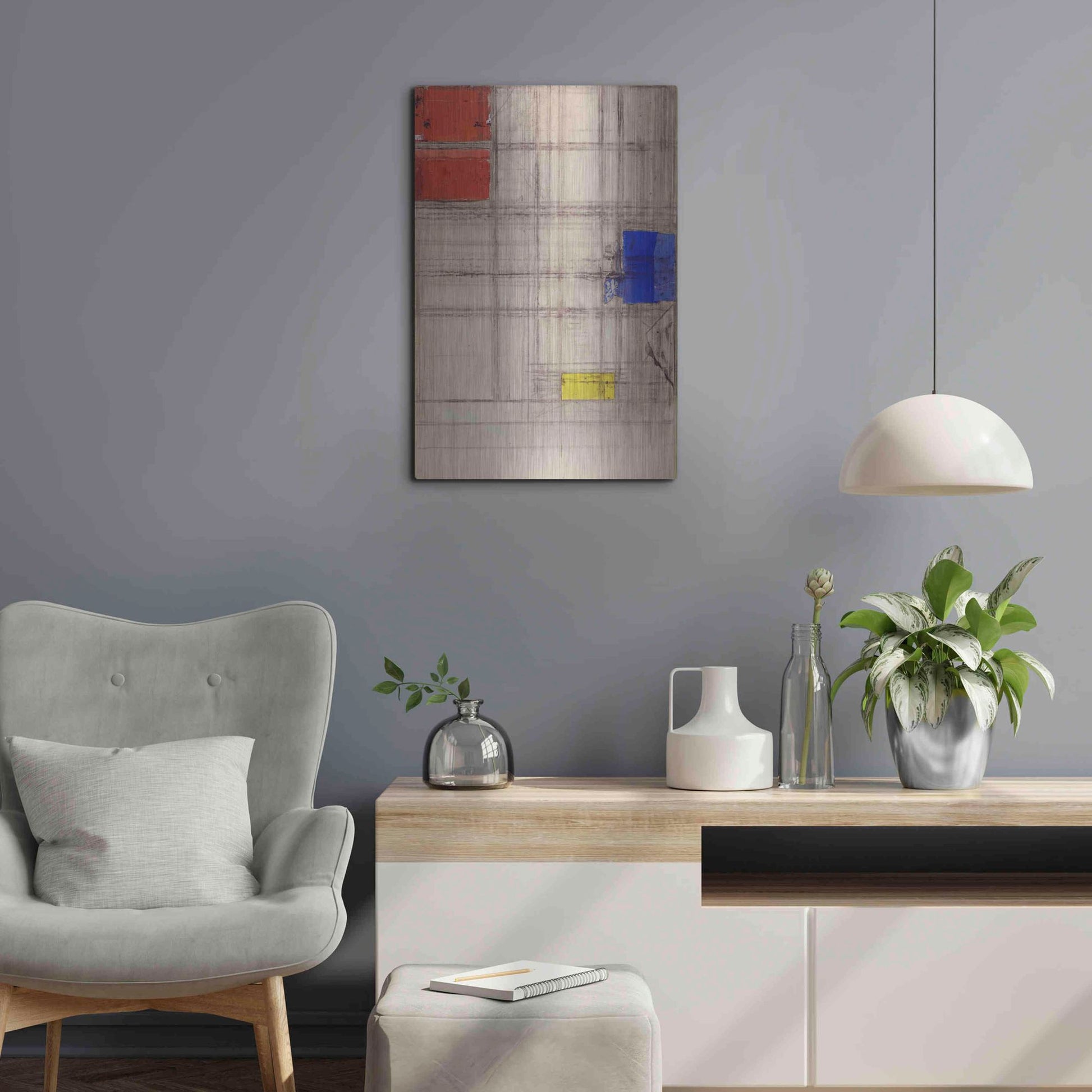 Luxe Metal Art 'Study for a Composition, 1940–1941' by Piet Mondrian, Metal Wall Art,16x24