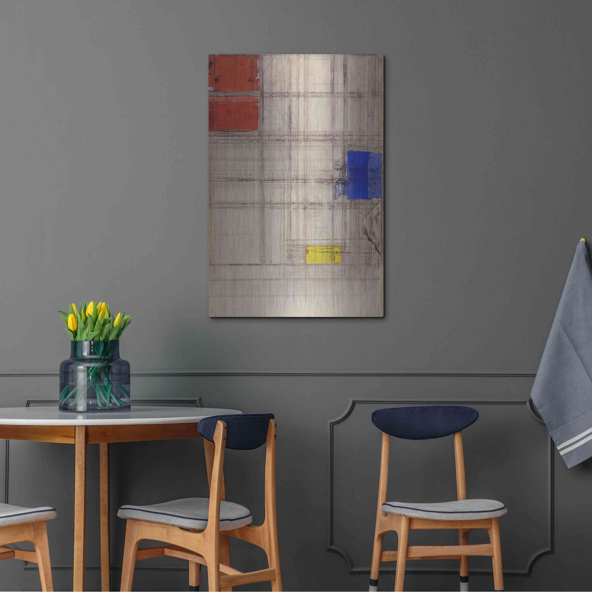 Luxe Metal Art 'Study for a Composition, 1940–1941' by Piet Mondrian, Metal Wall Art,24x36