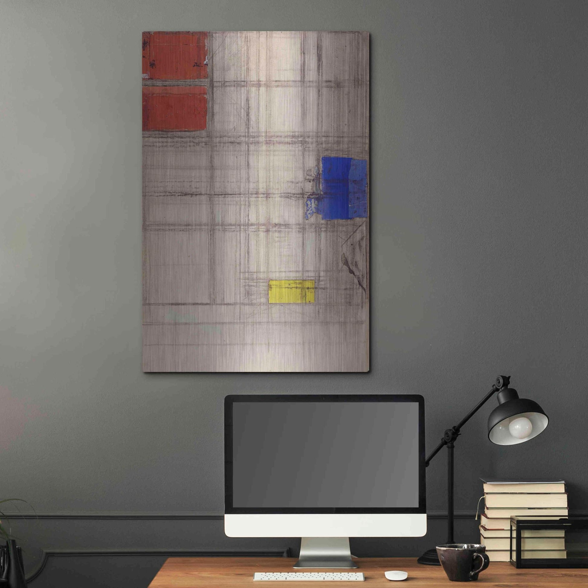 Luxe Metal Art 'Study for a Composition, 1940–1941' by Piet Mondrian, Metal Wall Art,24x36