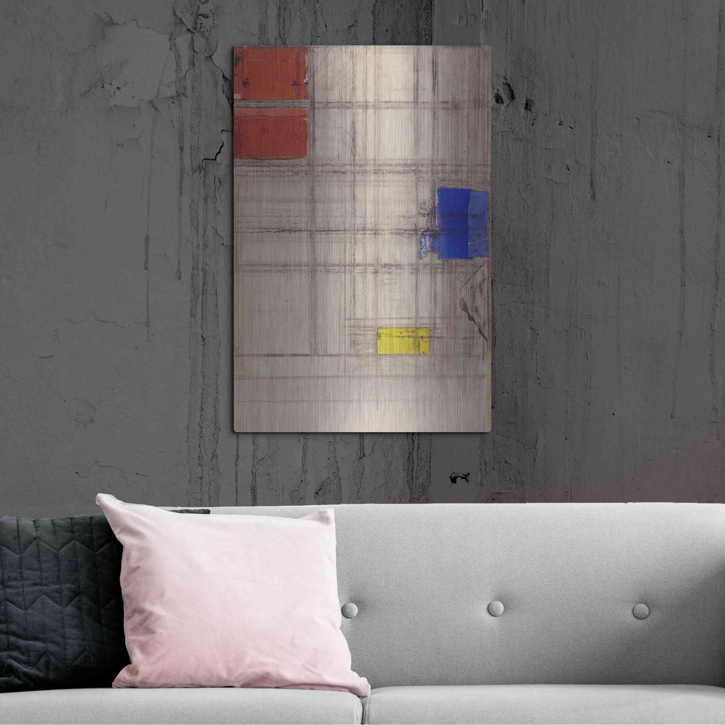 Luxe Metal Art 'Study for a Composition, 1940–1941' by Piet Mondrian, Metal Wall Art,24x36