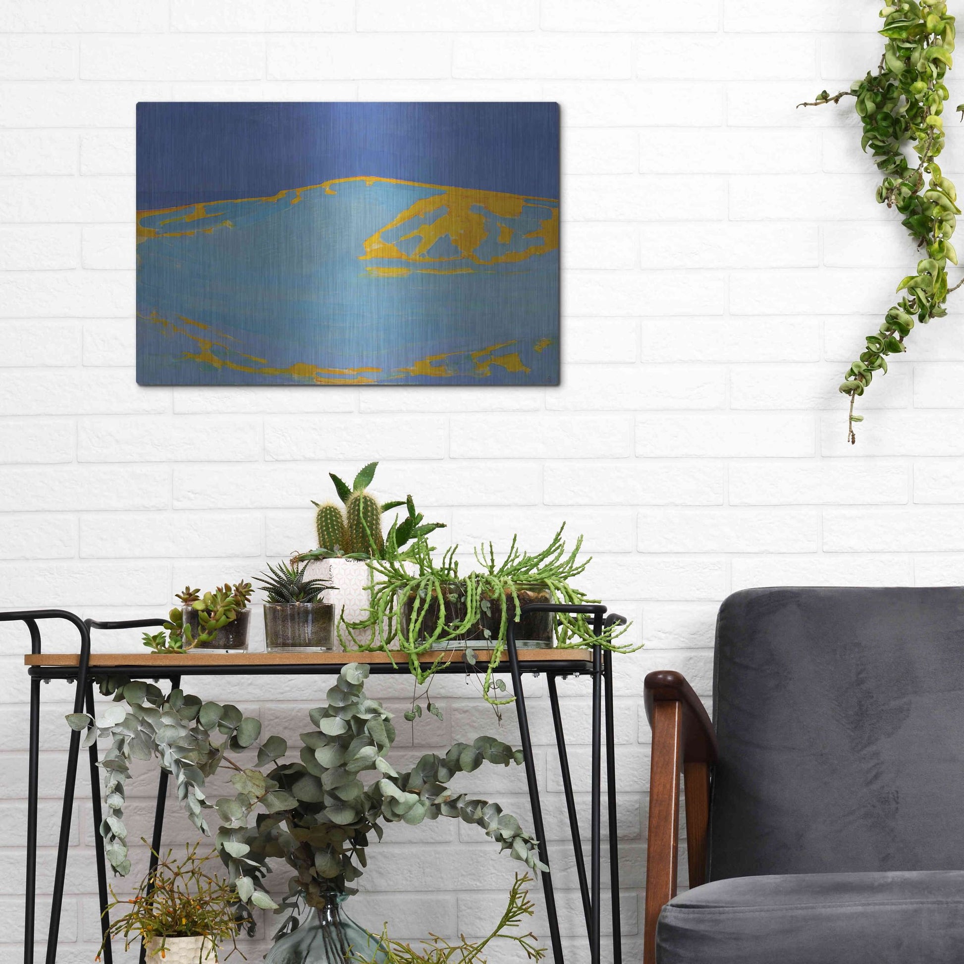 Luxe Metal Art 'Summer, Dune in Zeeland, 1910' by Piet Mondrian, Metal Wall Art,16x12