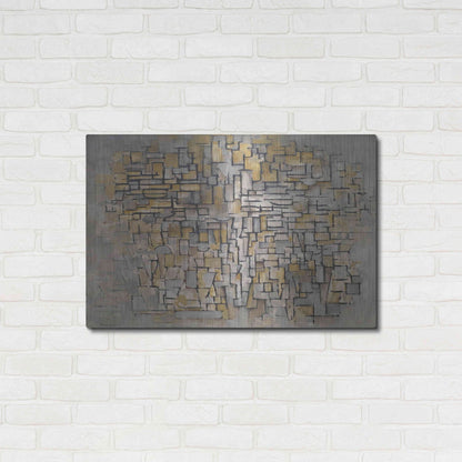 Luxe Metal Art 'Tableau No. 2, Composition No. VII, 1913' by Piet Mondrian, Metal Wall Art,36x24