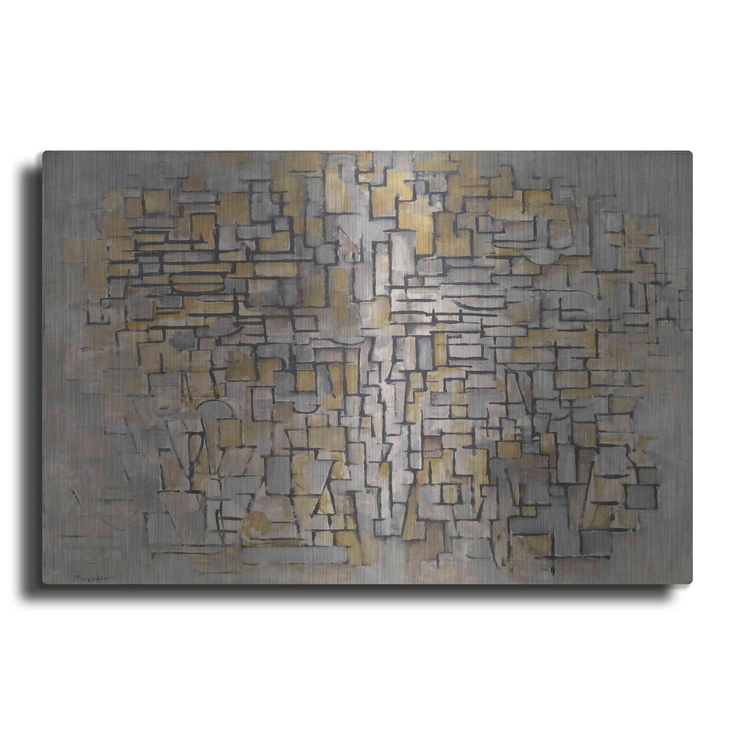 Luxe Metal Art 'Tableau No. 2, Composition No. VII, 1913' by Piet Mondrian, Metal Wall Art