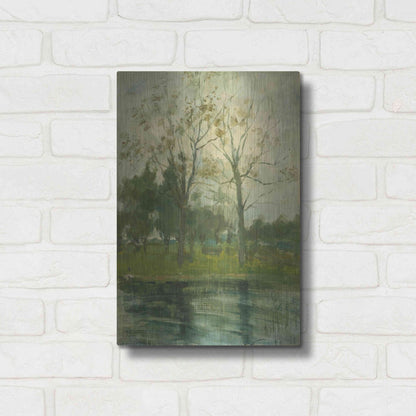 Luxe Metal Art 'Two Trees Silhouetted Behind A Water Course, 1900-02' by Piet Mondrian, Metal Wall Art,12x16
