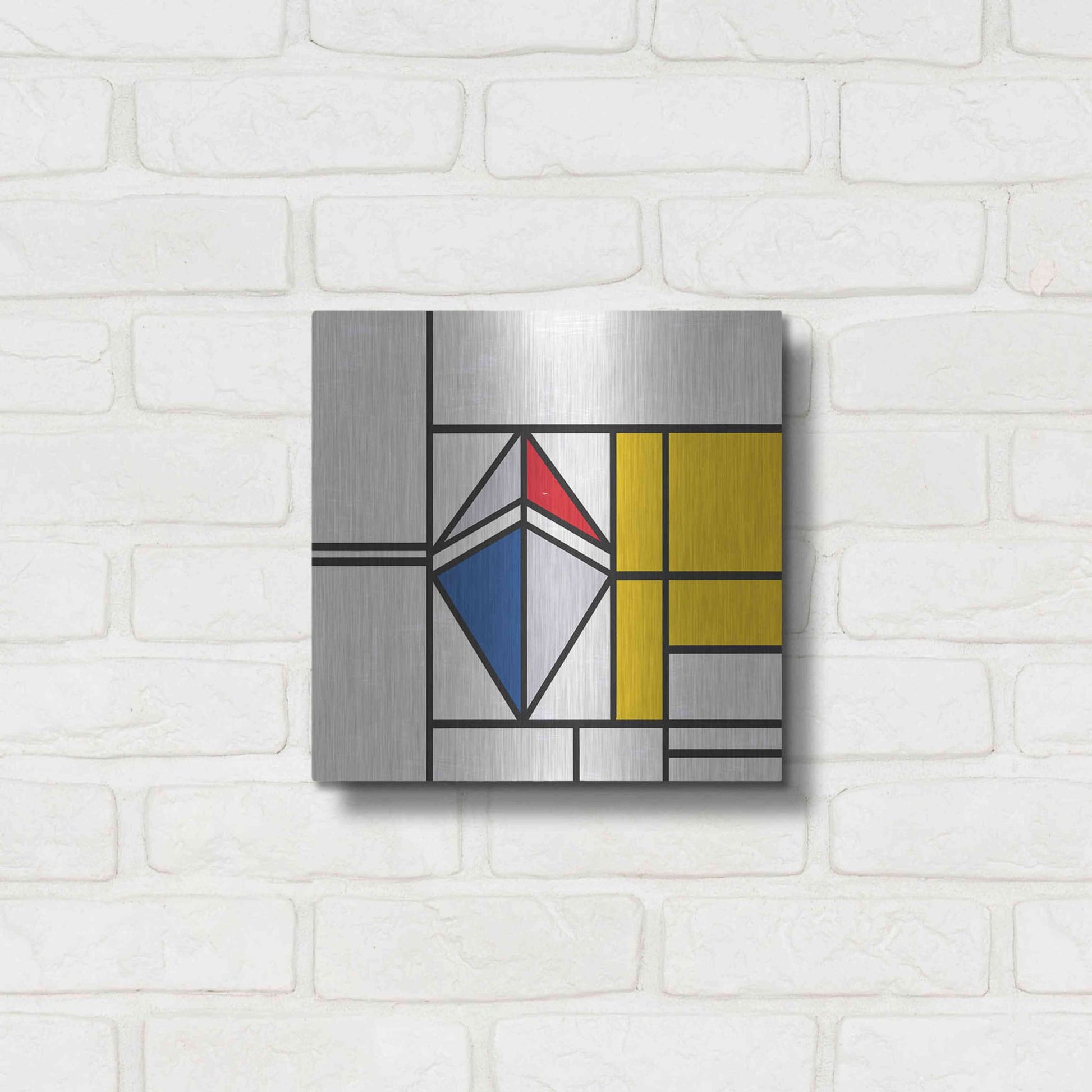 Luxe Metal Art 'Mondrian 3937 Ethereum Crypto Art-02' by Luxe Portfolio, Metal Wall Art,12x12