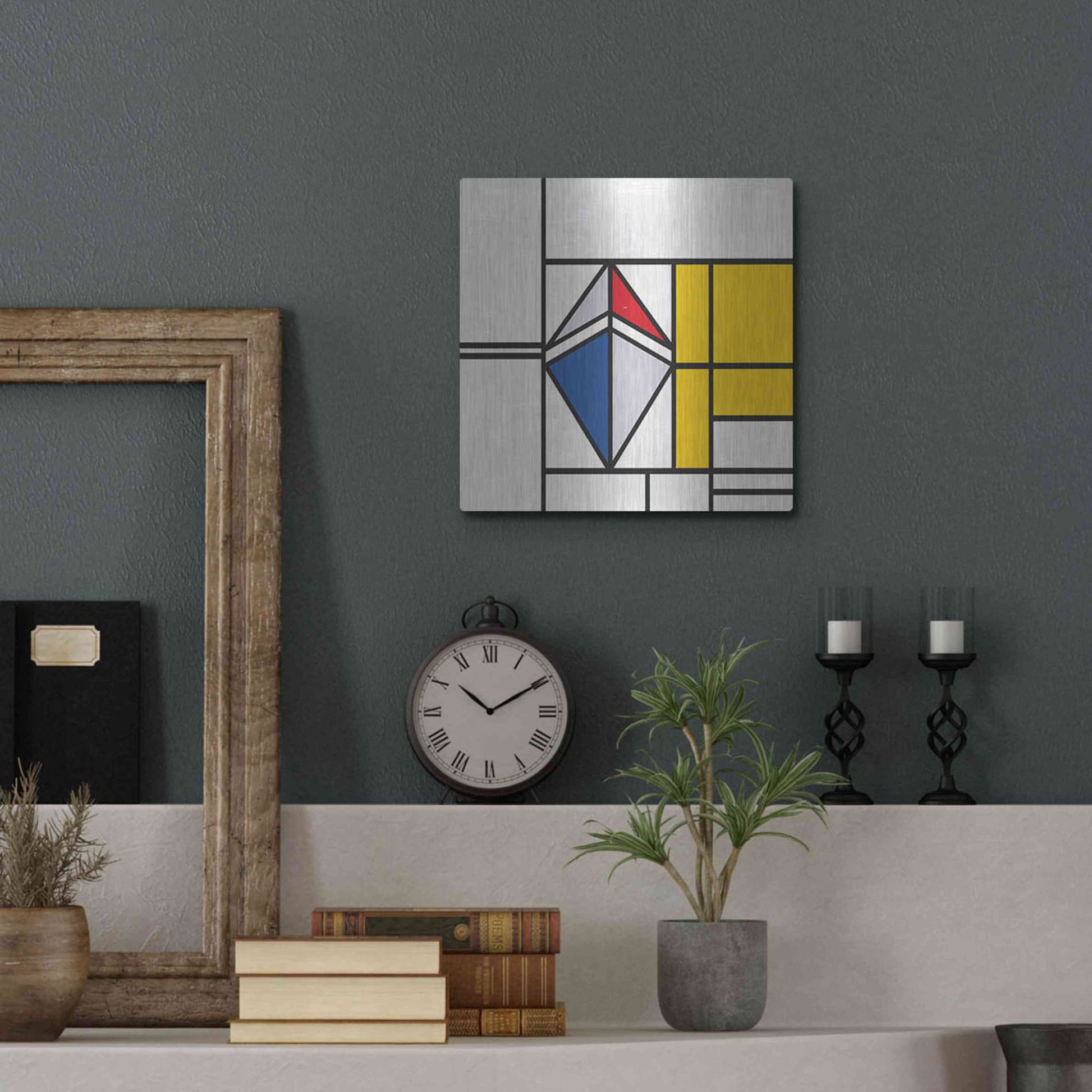Luxe Metal Art 'Mondrian 3937 Ethereum Crypto Art-02' by Luxe Portfolio, Metal Wall Art,12x12