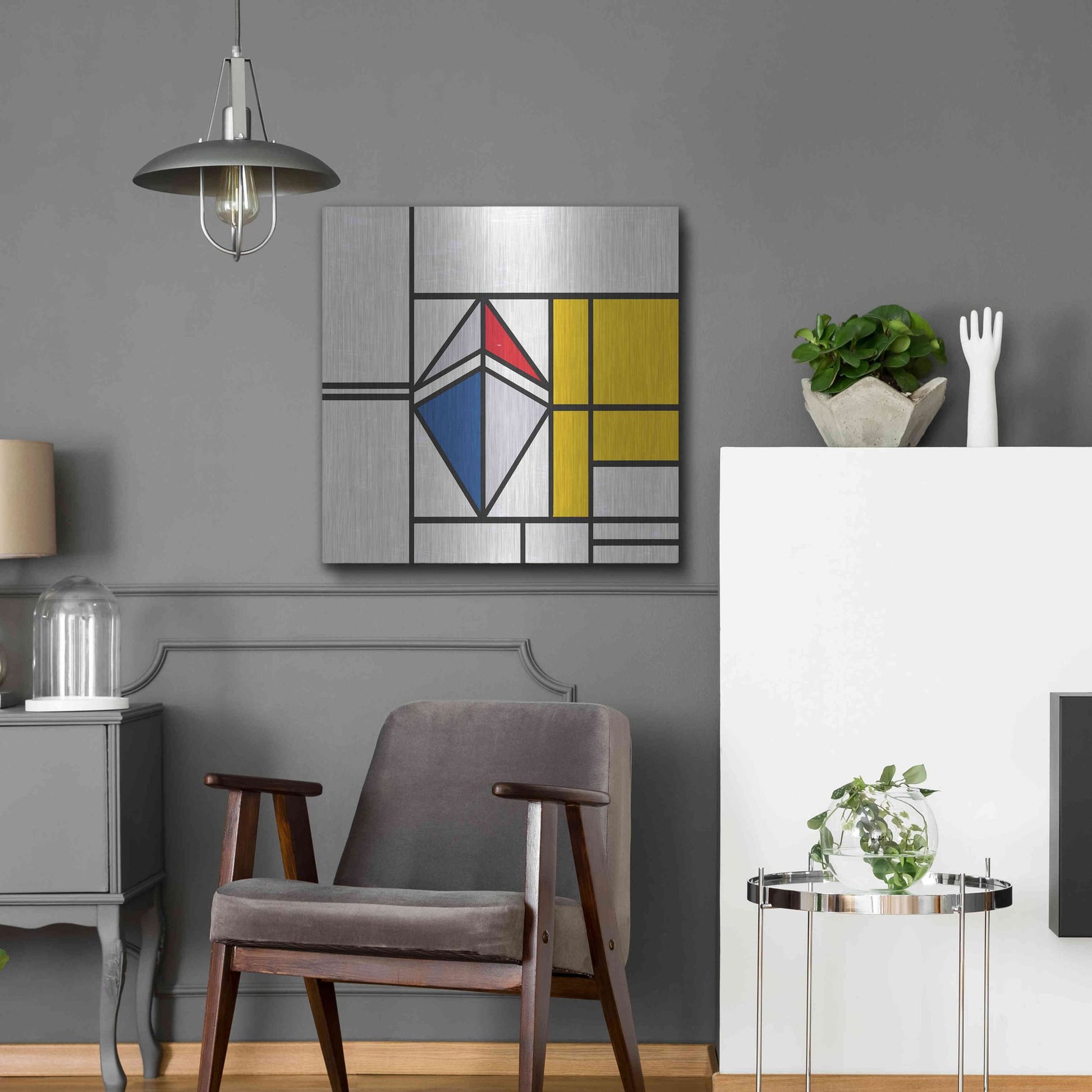 Luxe Metal Art 'Mondrian 3937 Ethereum Crypto Art-02' by Luxe Portfolio, Metal Wall Art,24x24