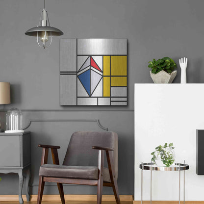 Luxe Metal Art 'Mondrian 3937 Ethereum Crypto Art-02' by Luxe Portfolio, Metal Wall Art,24x24