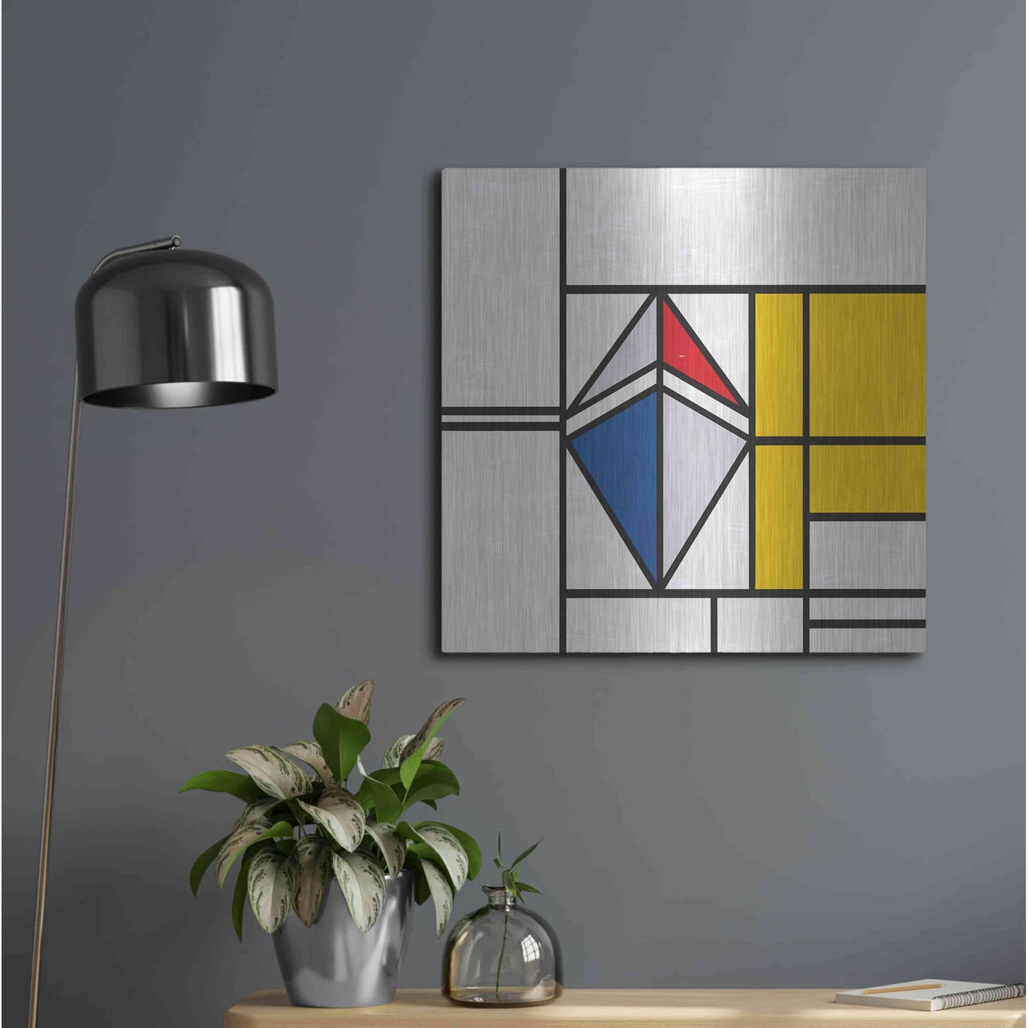 Luxe Metal Art 'Mondrian 3937 Ethereum Crypto Art-02' by Luxe Portfolio, Metal Wall Art,24x24