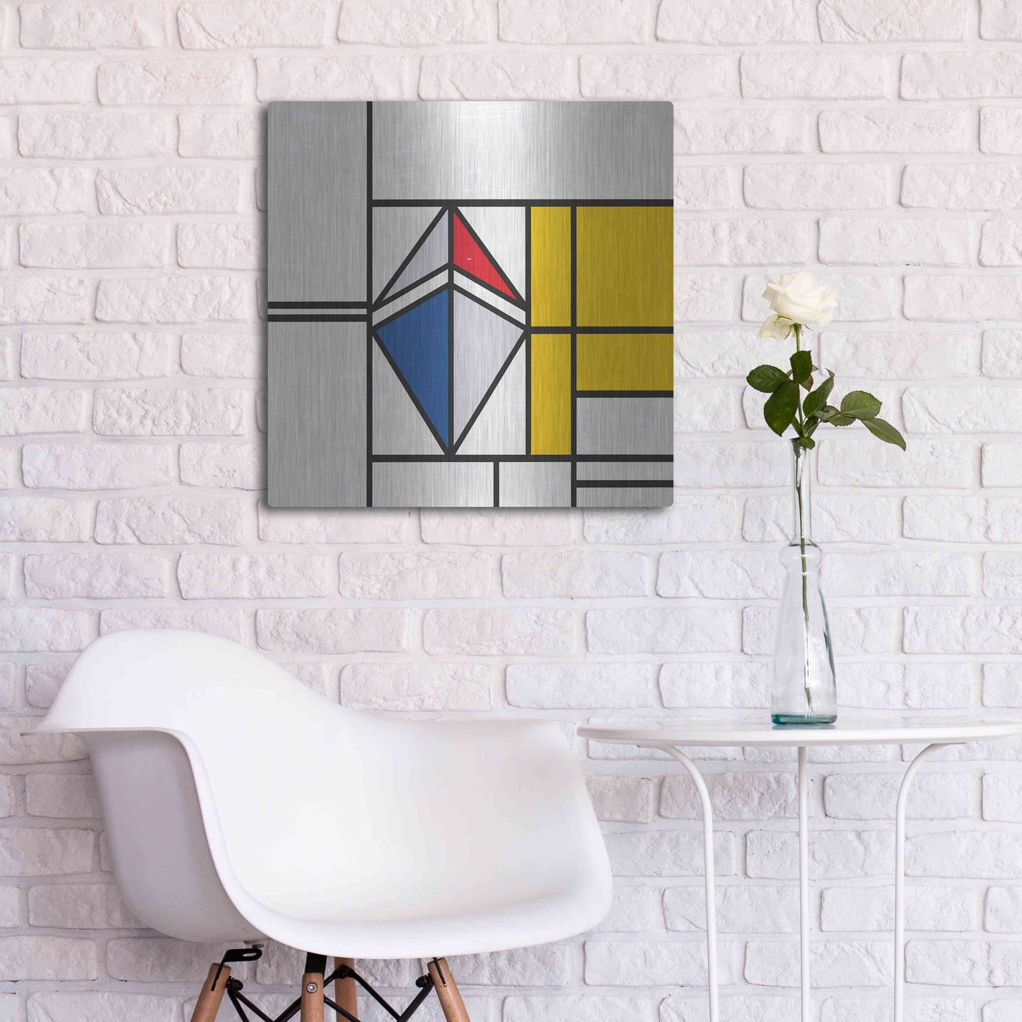 Luxe Metal Art 'Mondrian 3937 Ethereum Crypto Art-02' by Luxe Portfolio, Metal Wall Art,24x24