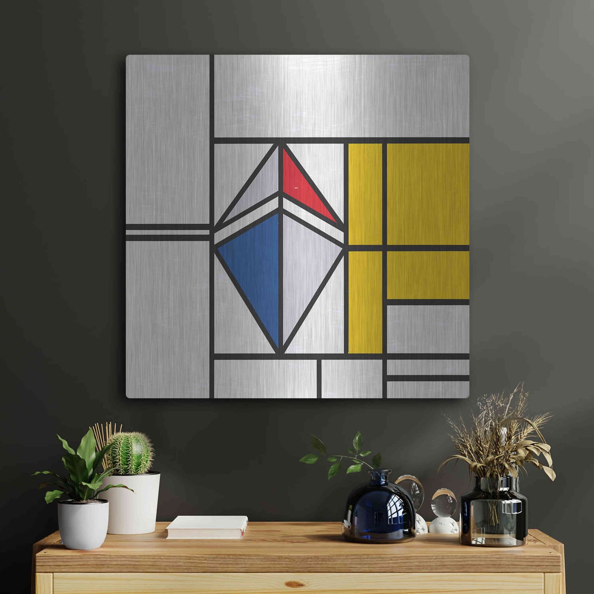 Luxe Metal Art 'Mondrian 3937 Ethereum Crypto Art-02' by Luxe Portfolio, Metal Wall Art,24x24