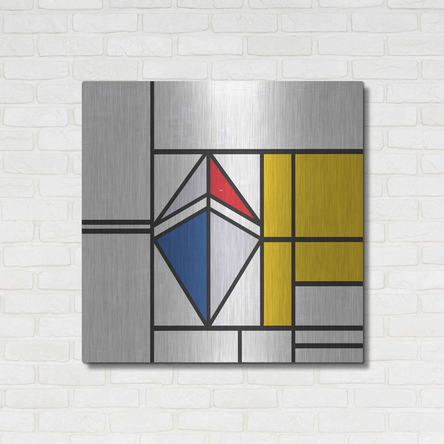 Luxe Metal Art 'Mondrian 3937 Ethereum Crypto Art-02' by Luxe Portfolio, Metal Wall Art,36x36