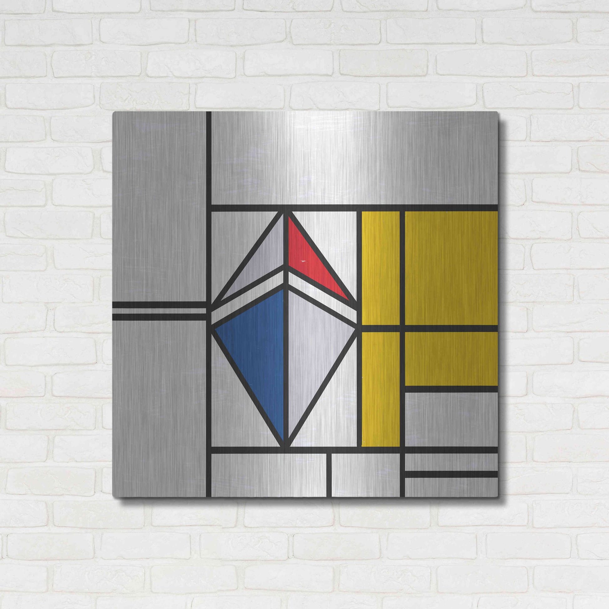 Luxe Metal Art 'Mondrian 3937 Ethereum Crypto Art-02' by Luxe Portfolio, Metal Wall Art,36x36
