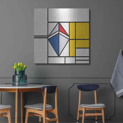 Luxe Metal Art 'Mondrian 3937 Ethereum Crypto Art-02' by Luxe Portfolio, Metal Wall Art,36x36