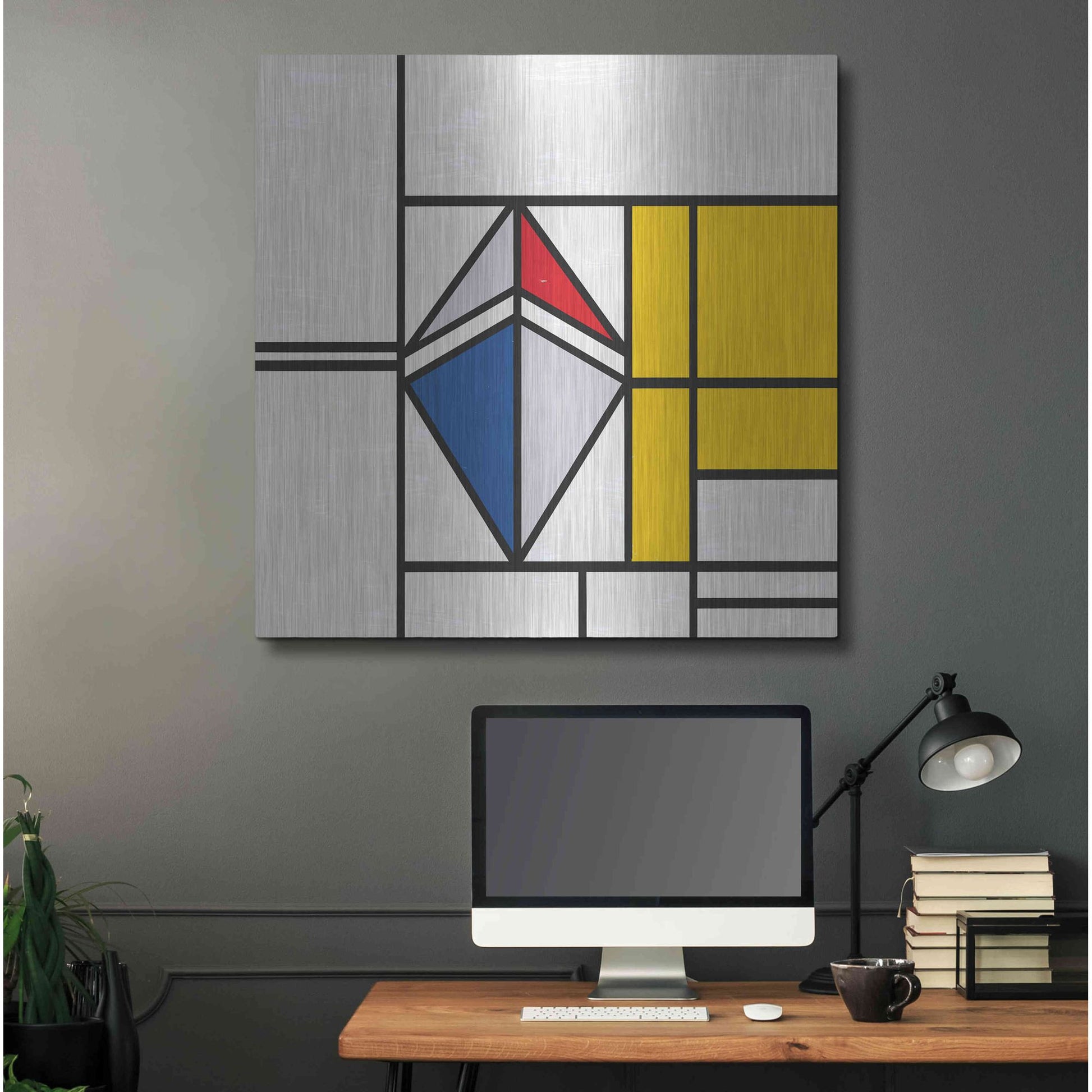 Luxe Metal Art 'Mondrian 3937 Ethereum Crypto Art-02' by Luxe Portfolio, Metal Wall Art,36x36