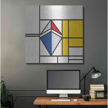 Luxe Metal Art 'Mondrian 3937 Ethereum Crypto Art-02' by Luxe Portfolio, Metal Wall Art,36x36