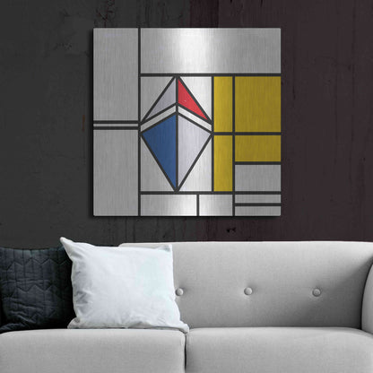 Luxe Metal Art 'Mondrian 3937 Ethereum Crypto Art-02' by Luxe Portfolio, Metal Wall Art,36x36