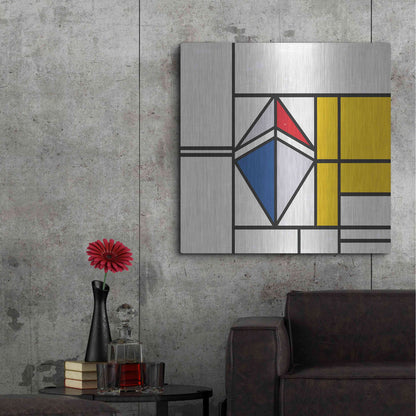Luxe Metal Art 'Mondrian 3937 Ethereum Crypto Art-02' by Luxe Portfolio, Metal Wall Art,36x36