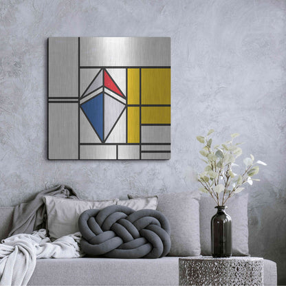 Luxe Metal Art 'Mondrian 3937 Ethereum Crypto Art-02' by Luxe Portfolio, Metal Wall Art,36x36