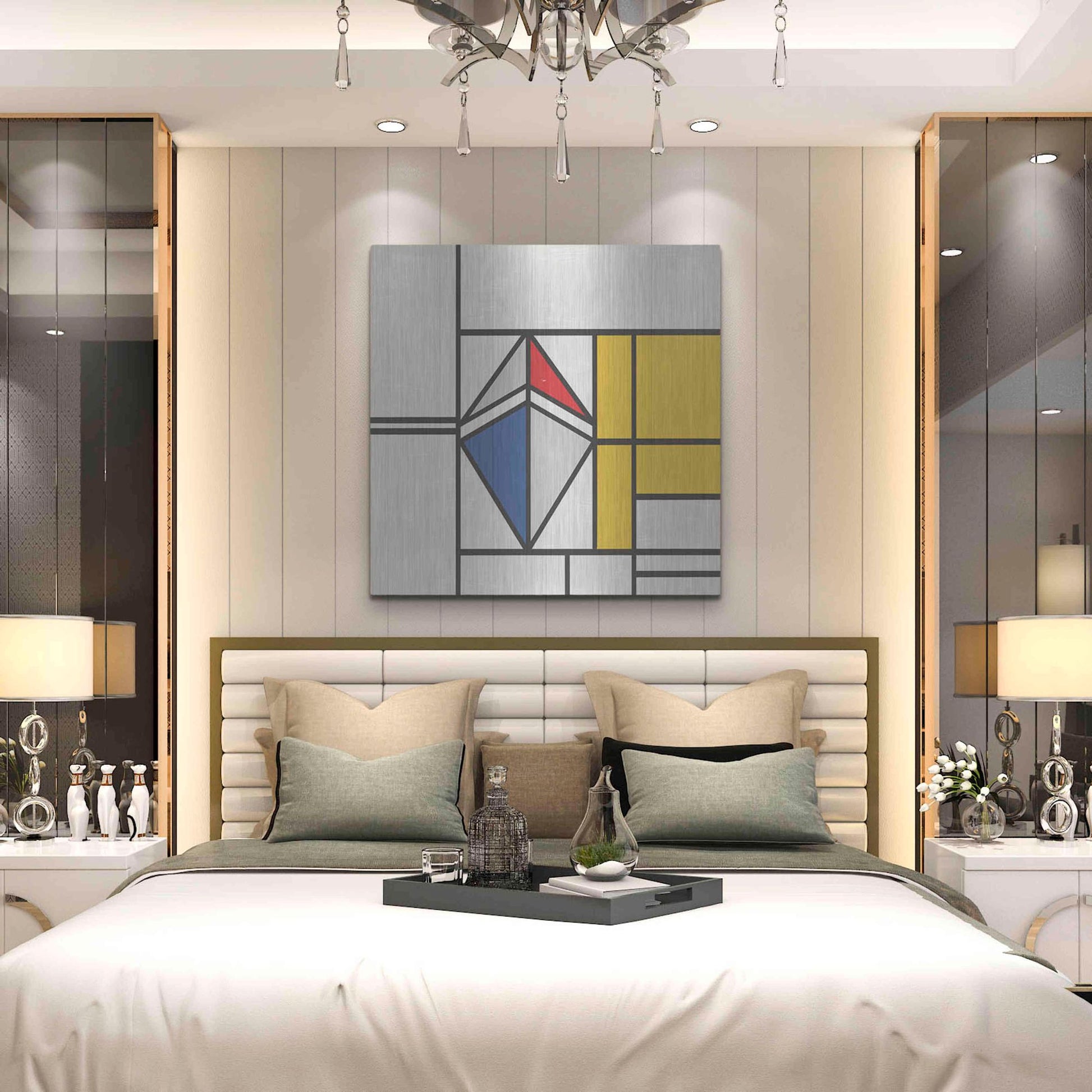Luxe Metal Art 'Mondrian 3937 Ethereum Crypto Art-02' by Luxe Portfolio, Metal Wall Art,36x36