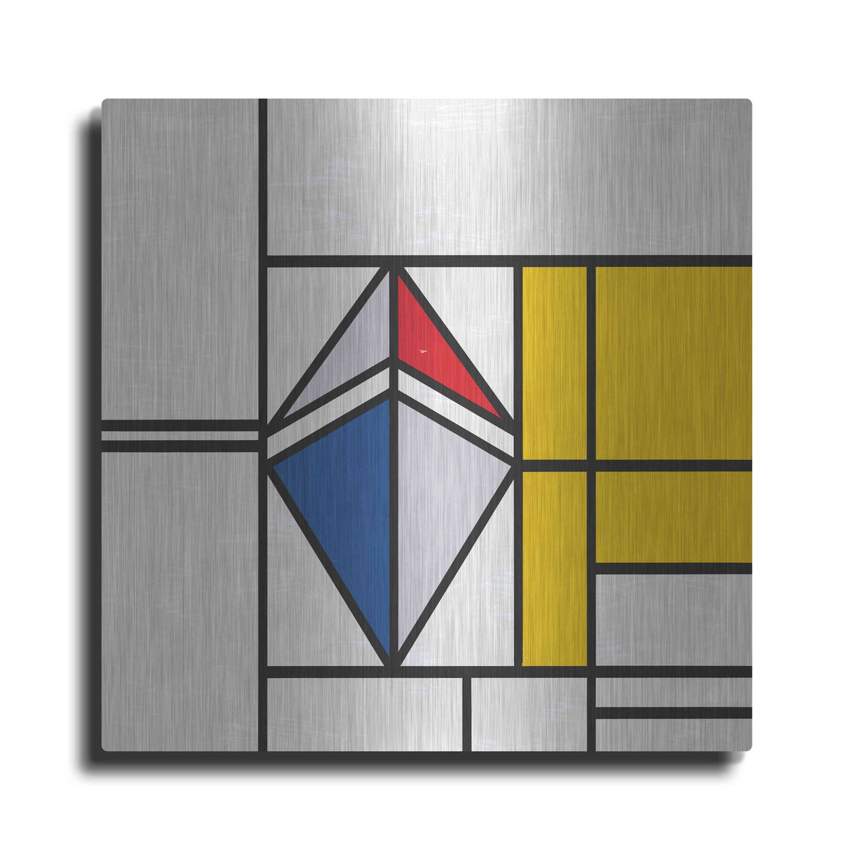 Luxe Metal Art 'Mondrian 3937 Ethereum Crypto Art-02' by Luxe Portfolio, Metal Wall Art