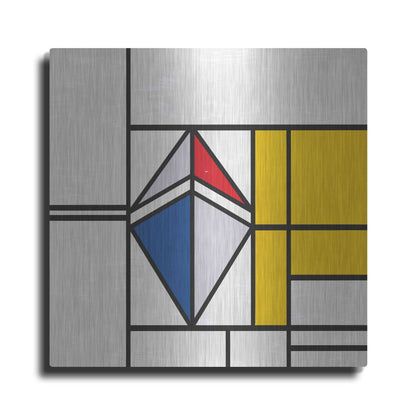 Luxe Metal Art 'Mondrian 3937 Ethereum Crypto Art-02' by Luxe Portfolio, Metal Wall Art